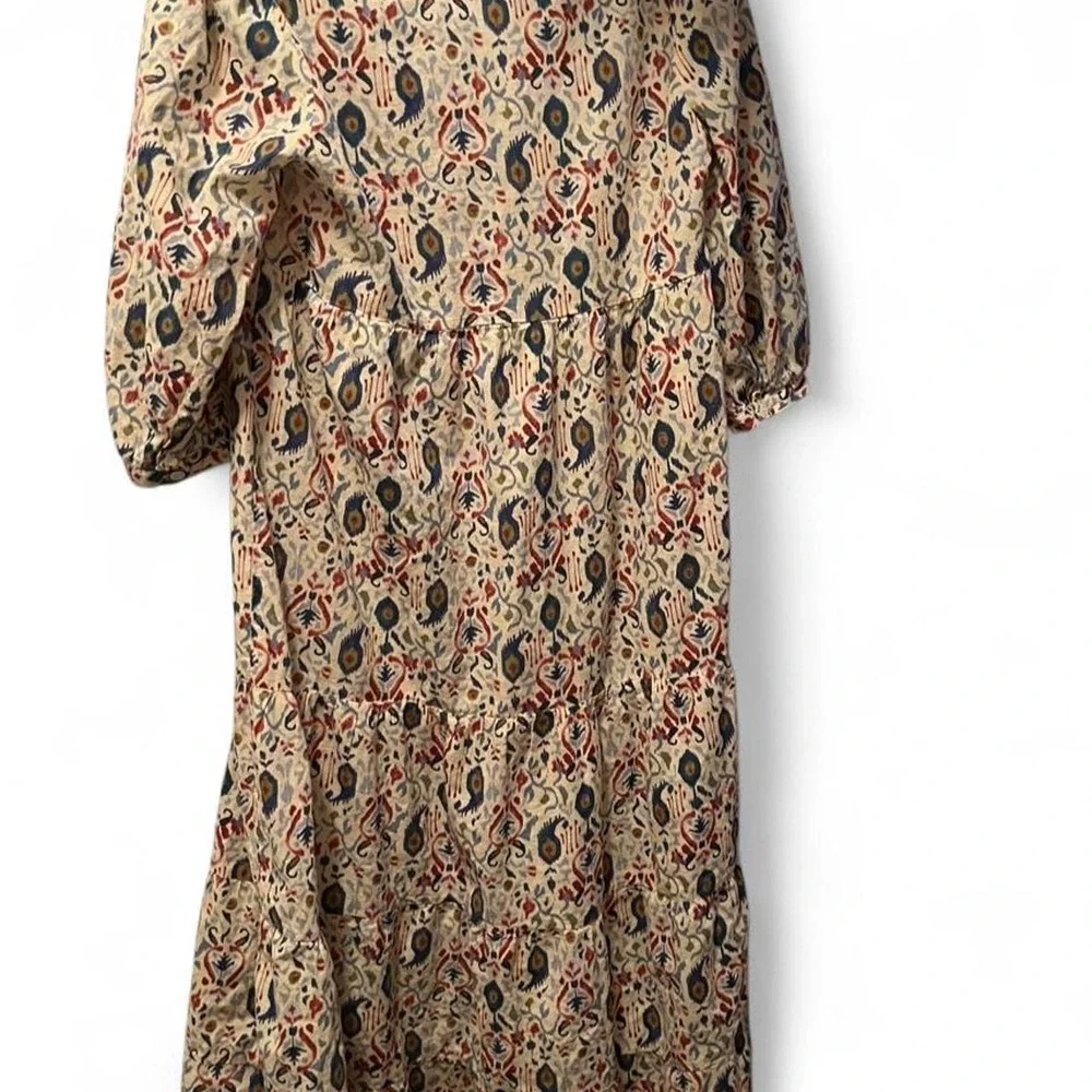 Zara fall autumnal midi dress with floral and leaf motifs